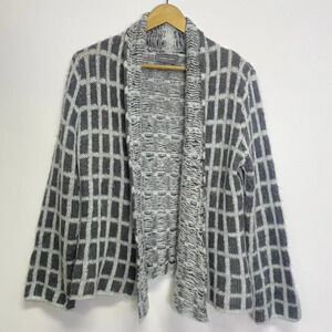 Wooden Ships Gray Mohair Wool Blend Open Front Cardigan Sweater